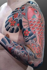 Traditional Japanese style tattoo by Makoto, Kaleidoscope Tattoo Studio, Bondi NSW